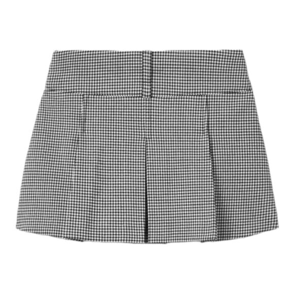 ZARA Kids | Black & White | HOUNDSTOOTH BOX PLEAT SKIRT - Picture 2 of 4